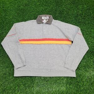 Vintage 90s Campus Collared Sweatshirt Large 22x23 Crop